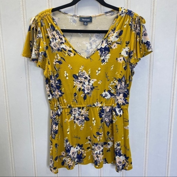 ModCloth Feeling Fluttery Yellow Floral Top 813 - Picture 2 of 7